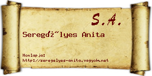 Seregélyes Anita névjegykártya