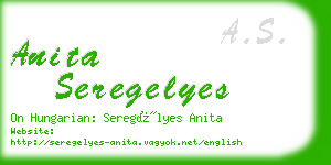 anita seregelyes business card